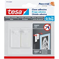 tesa TE77772-00001-00 SMS Clavo Adhesivo hasta 0-5Kg para Pared Pintada- Standard- Set de 2 Piezas